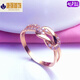 Mrs. Xiaohui jewelry Russian 18k color gold rose gold ring ring simple and elegant 585 purple gold for girlfriend, opening adjustable