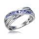 IosnX line men and women tanzanite 925 silver ring sterling silver ring female personality fashion closed middle finger personality fashion No. 20