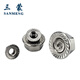 Sanmeng hexagonal flange nut DIN6923 304 stainless steel nut anti-slip anti-loosening pad nut M6 40 pieces