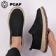PGAF cloth shoes men's 2025 summer new style breathable and odor-proof mesh splicing casual one-foot pedal lightweight soft sole canvas shoes men's black card 41