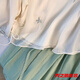 Fan Zhesha's new Chinese style Hanfu stand-up collar tilt placket short-sleeved embroidered top improved the national style skirt suit cool temperament 1043 green + 12161 brown M
