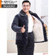 
Modal pajamas men in winter, warm three-layer cotton thickened cold and velvet, dad can wear cotton jacket suits on the outside 683 gray L 100-130Jin [Jin equals 0.5 kg]