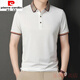 Pierre Cardin Camiseta de manga corta para hombres de mediana edad Camiseta de polo de color sólido de color delgado Camiseta casual para hombres