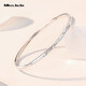 Miss JuJu pt950 platinum Möbius ring bracelet for women, new platinum crushed ice perfect round bracelet, inner diameter 52mm, weight 16.59 grams, about 3mm thick