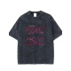 Opeodly American High Street Trendy Brand T-shirt à manches courtes pour garçons Retro Retro Trendy Casual Washing