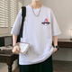 HUALIN FASHION潮流重磅短袖恤男2025新款夏季宽松大码男士半袖衫美式复古体恤 W733黑色 M