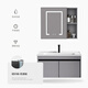 
Pei's [door installation] bathroom cabinet combination smart washbasin ceramic integrated basin small apartment washbasin washbasin light luxury gray 60cm hanging cabinet + mirror cabinet