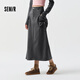 Semir skirt women's slit straight long skirt salt style cool spring street cool sassy hot girl workwear skirt mountain style gray tone 00422 S