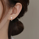 Bo Na Ling round bead earrings, feminine pearl niche design, simple high-end earrings, screw twist buckles, fashionable and versatile accessories, round bead earrings