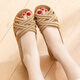 Mankoyi 2025 Sommer bequeme Sandalen für Frauenarbeit Schuhe flacher Fisch Mund offen mit nicht rutschfestem Keeberichtungsbestand und bequemer 902 Gold 37 (nur kleiner)
