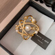 Jingkodi French Pearl Golden Planet Brooch Women's Corsage Design Niche Coat High-end Temperament Sweater Pin None
