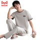 MiiOW Herren-Pyjama, Sommer, neue coole Baumwolle, Rundhalsausschnitt, kurzärmelige Hose, Jugend, koreanischer Stil, lässige, lockere Heimkleidung, kann draußen getragen werden 12014 L
