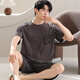 Yalu summer men's pajamas modal men's ice silk men's large size teenager internet celebrity style home clothing summer 01T9717 men L