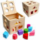 Qianfeng Montessori frühe Bildung Dreizehn-Loch-Intelligenzbox Bildungsspielzeug Holzkinder Formpaarung Farbe Kognitive Bausteine Dreizehn-Loch-Formpaarung Intelligenz Box