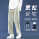 Foss Phil 牛仔裤男士春夏季宽松直筒裤美式高街潮流休闲九分裤子男 718-K830深灰色 S （建议90-110斤）