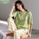 Jinrenchu-Pyjamas für Frauen im Sommer 2025 Neue pure Baumwolldünne lose Hauskleidung kurzärmelige Hosen lässige Outfits Fundenkean 7374 Single-Size M hindeutet 8 80-105jin [Jin gleich 0,5 kg]
