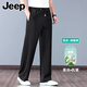 
Jeep (JEEP) summer mulberry silk wide-leg pants for men loose and tight waist ice silk sports pants for men ultra-thin cool sweatpants for men thin blue [cool-mulberry silk] XL [Suggested 152-162 Jin [Jin equals 0.5 kg]]