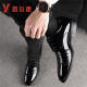 YRC Yierkang Zapatos de cuero para hombres en invierno Nuevo negocio ropa formal y versátiles zapatos de boda calientes casuales y atercioales 9928 Negro High-Ded 43