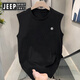 Jeep Spirit Jeep Sans manche Viette Men Summer Tendance Marque Pure Coton Fitness Sports Vêtements Couple Couple à manches courtes T-shirt Men White Pure Coton Vest-1365 L [suggéré 125-145jin [Jin est égal à 0,5 kg]]]