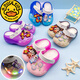 Gduck Kids para niños zapatos de agujero para niños Summer Nuevo caricatura sin deslizamiento grueso Nezha Ao Bing Bag Luminous Slippers Slippers de playa suave Azul 24 -25