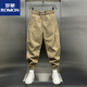 Romon Herbst Herrenhose Neue Stil trendy losen vielseitigen Bindungen für junge Khaki -Arbeitskleidung Casual Hosen trendy militärisches grünes Gewicht 125.140jin [Jin entspricht 0,5 kg]