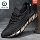 Specht fliegende Weben von Herrenschuhen Sommersport atmungsbezogene lässige Maschenschuhe weiche Sohle-Mesh-Schuhe Herren schmutziger Reisebereich Trendy Kokosschuhe 9888 Schwarz 38