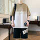 
VZVJ teenager summer sports suit short-sleeved T-shirt boy 12-15 years old high school students handsome 13 children's men's clothing 3523-5 white suit [short sleeves + black shorts] M (about 75-100 Jin [Jin equals 0.5 kg])