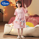 Disney girls nightgown summer short-sleeved pure cotton sweet children's pajamas cartoon medium-sized children girl sweet princess mother and daughter clothing TN702 125 size 12 (recommended height 115-125)