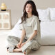 
Modal Cotton Women's Pajamas Set Summer Cotton Short Sleeve Cartoon Trousers Korean Style Home Clothing Can Be Outdoor for Summer Y9719 M (Suggested 75-95Jin [Jin equals 0.5 kg])
