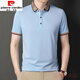 Pierre Cardin Camiseta de manga corta para hombres de mediana edad Camiseta de polo de color sólido de color delgado Camiseta casual para hombres