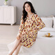 Langsha Frühling und Herbstnacht mit Brustpolster Frauen-Pyjamas Rock Frühling und Herbststil Xinjiang Baumwolle Langarm Herbst Herbst Dünne Hemdkleid 7xrtb-2694 L Frauen [100-120jin [Jin gleich 0,5 kg]]