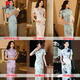 皮尔卡丹（pierre cardin）国风长款改良旗袍夏季新款2025年轻款复古修身走秀款日常可穿 12376黑 S