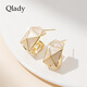 Qlady geometric earrings for women 2025 new high-end earrings feminine temperament light luxury niche ear jewelry birthday gift