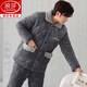 Langsha Pyjamas Herren Dreischicht verdickte Korallenletze-Baumwoll-Flanell-Home-Kleidungsstück Herbst- und Winterstil 826-Drei-Schicht + dicke Baumwolle l [100-125jin [Jin gleich 0,5 kg]]]