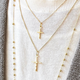 Puli FENNY Jewelry 18K Gold Fashionable Shining Cross Pendant Necklace and Cross Pendant Sizes Unisex Versatile Model Need to Pre-Order/18K Gold Small Pendant