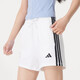 阿迪达斯 （adidas）女子夏季运动套装 跑步健身训练服潮流时尚针织舒适透气休闲衣裤 棉/氨纶 白色短裤 XL