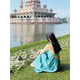 Ji Zhenfei französischer Urlaubsstil Halshalterkleid für Frauen 2025 Sommer Neues Meeres Beach Rock Temperament Schlanker langer Rock Rückenfreier Hosenträger Kleid Blau M Größe