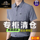 老爷车高端100%纯棉短袖衬衫男2025年夏季新款中年爸爸休闲舒适格子衬衣 2101皮粉【纯色】 2XL 180 150斤-165斤