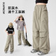 小猪彼特女童阔腿裤2025春季新款中大童速干工装裤夏装儿童直筒休闲伞兵裤 15261军绿色+15265杏色 140 cm
