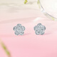 ZLF (ZLF) pt950 platinum earrings for women, sparkling flower earrings for girlfriend, one pair - 1.6g