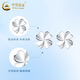 CHINA GOLD PT950 Platinum Four-leaf Clover Earrings 2025 New Earrings Valentine's Day Birthday Gift for Girlfriend and Wife Gift Platinum Lucky Four-leaf Clover Earrings for Girlfriend About 1.4g Zhongjin Gift Box