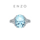 Chow Tai Fook ENZO Heart of the Ocean 18K gold aquamarine diamond ring for women EZV6853 No. 13
