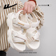 
Huili women's shoes summer new style casual sandals for women with thick sole sports beach shoes for women 1449 beige 37