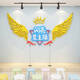 
Children's eloquence classroom decoration decorative music host dance stage background Huanchuang performance kindergarten wall 15865 shining star anchor-Big red golden mirror sky blue big
