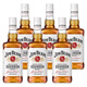 金宾（Jim Beam）占边波本波旁威士忌 进口洋酒柠檬沙瓦嗨棒可乐桶 大占边大金宾 金宾白占边白 700mL 6瓶