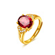 Mingdiaan International gold inlaid jade 999 pure gold ring inlaid with garnet and ruby open inlaid women's ring as a birthday gift for my wife, Xinyu gold ring, one thing, one certificate