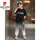 
Pier Cardin boys summer fashion brand sports suit children 2025 new short-sleeved trousers summer medium-sized children's trendy handsome and fashionable 9767 black + 5725 gradient suit [fashion fry 120 cm