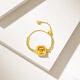 Chao Acer yellow 18K gold small sugar cube citrine ring women's ring ring bracelet gift for girlfriend birthday gift 18K gold crystal ring