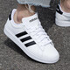 阿迪达斯 （adidas）男女鞋夏季新款透气休闲网球鞋皮面低帮板鞋情侣白鞋女 GW9196 36