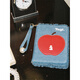 Tagi.<Ping Ping An An> Passport holder bang bang pearl document storage bag card holder coin purse New Year gift-denim